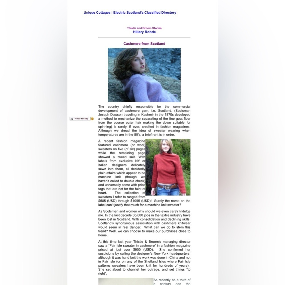 Hillary Rohde Scotland Hand Knitted Cashmere Sweater, S - Picture 8 of 9